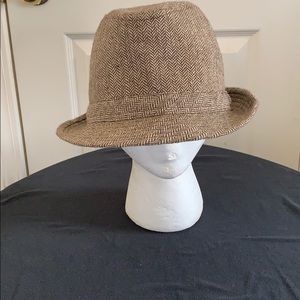 Brown and Gold Twill Like Dress Hat